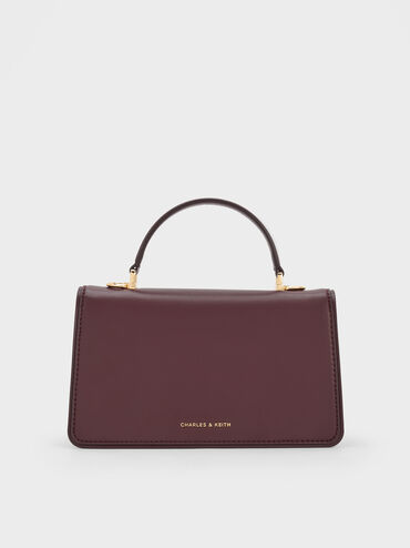 Arlet Belted Top Handle Bag, Wineberry Red, hi-res