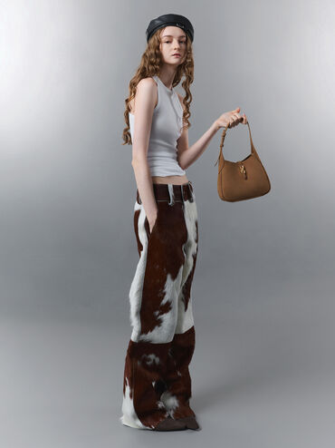 Mini Adalyn Recycled Suede Hobo Bag, Mocha Brown, hi-res