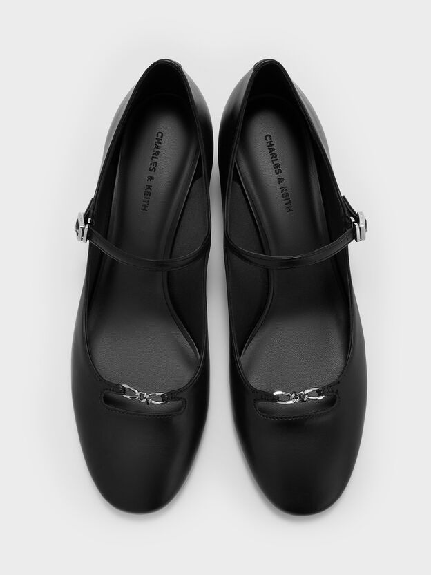 Shila Chain Mary Jane Pumps, Black, hi-res
