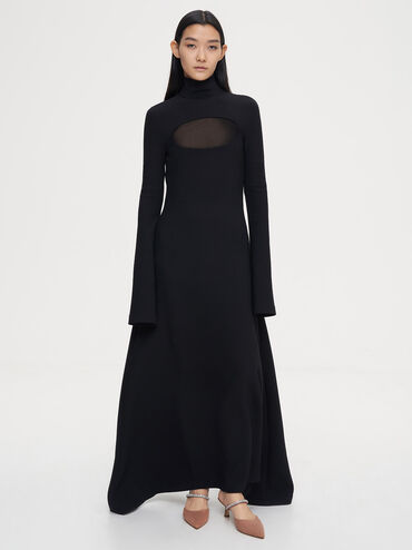 Ambrosia Textured Gem-Embellished Pointed-Toe Mules, Nude, hi-res