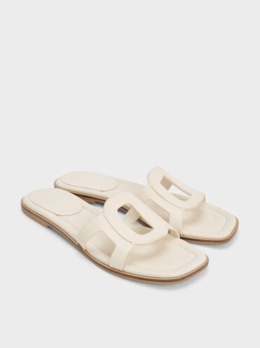 Easley Cut-Out Slide Sandals, Chalk, hi-res