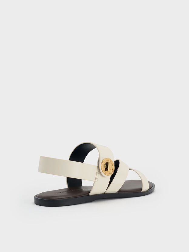 Yara Strappy Sandals, White, hi-res