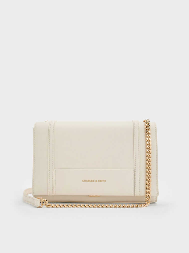 Shalia Chain-Strap Shoulder Bag, Cream, hi-res