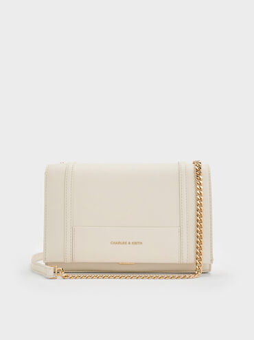 Shalia Chain-Strap Shoulder Bag, Cream, hi-res