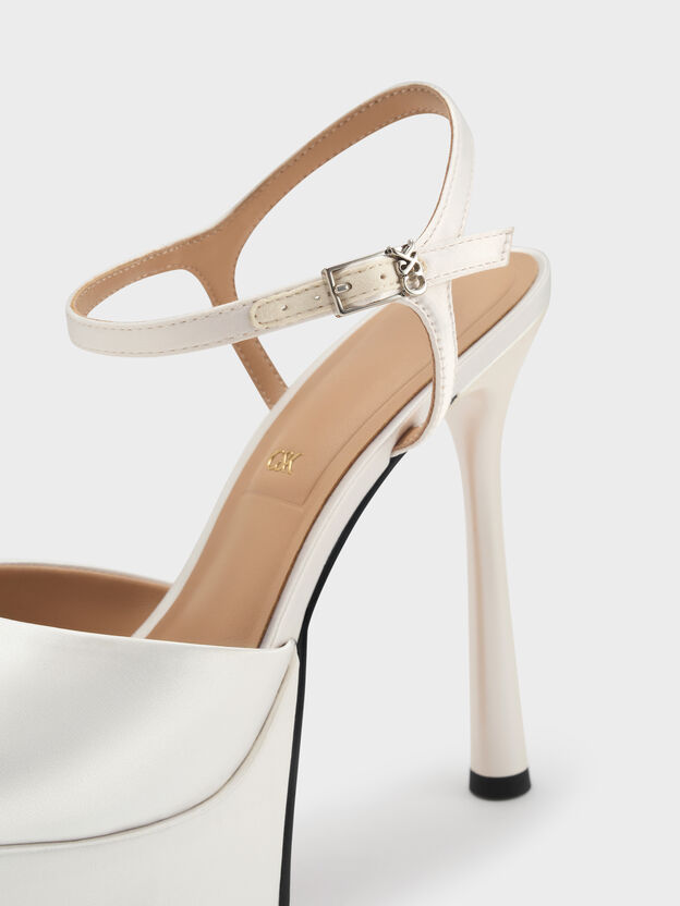 Francesca Peep-Toe Platform Heels, White, hi-res