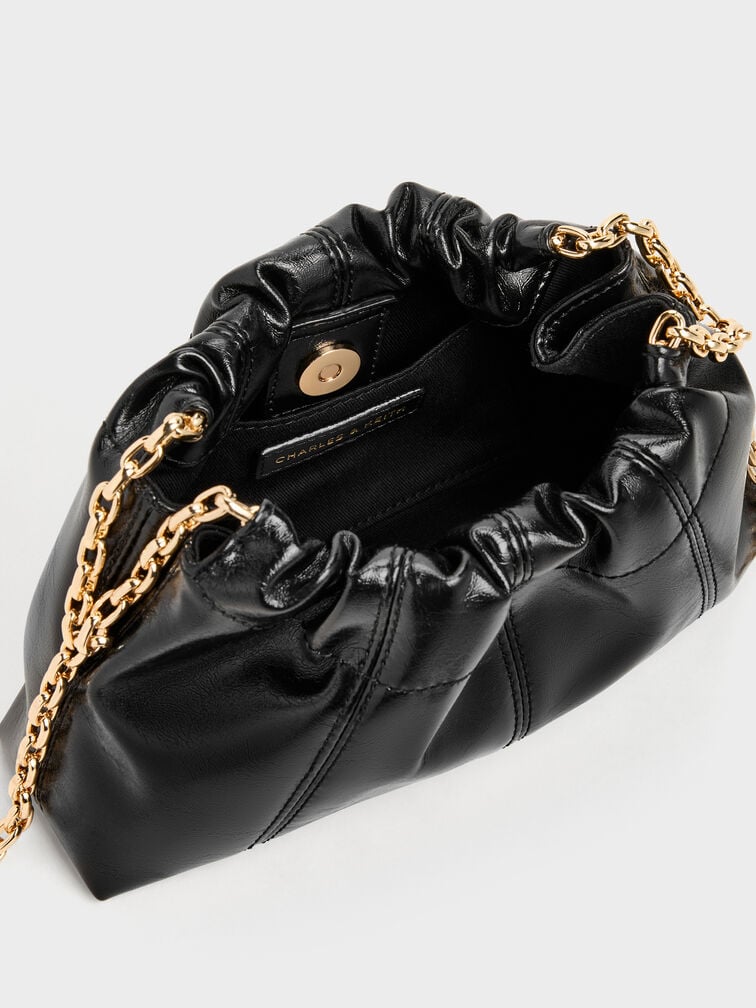 Ciara Ruched Crossbody Bag, Black, hi-res