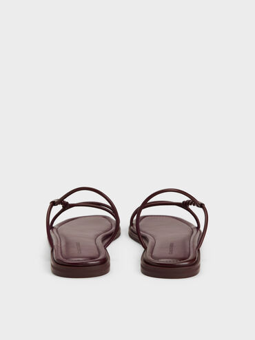 Fianna Twist-Strap Slide Sandals, Burgundy, hi-res