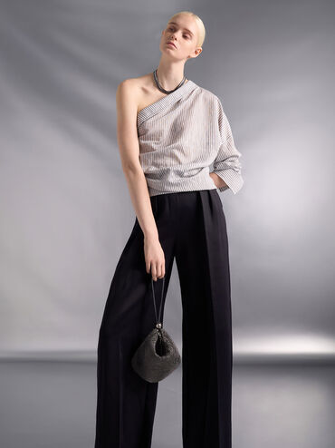 Patent Crystal-Embellished Two-Way Bag, Noir, hi-res