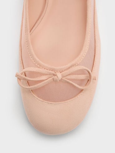 Mulligan Faux Suede & Mesh Mary Janes, Blush, hi-res