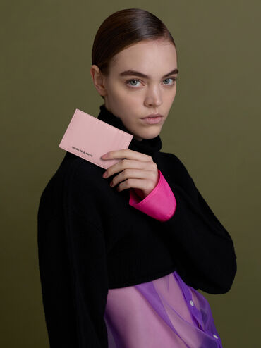 Ivette Woven Card Holder, Cotton Candy Pink, hi-res