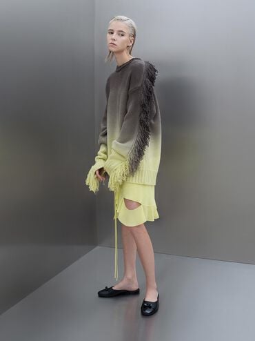 Bow Toe-Cap Mules, Black, hi-res