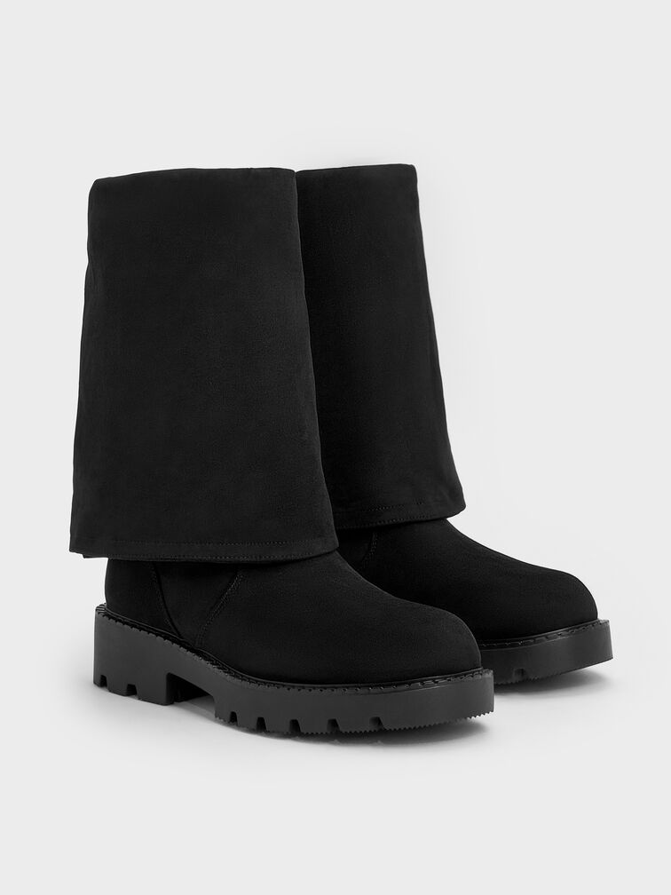 Camilla Faux Suede Thigh-High Boots, Black Textured, hi-res