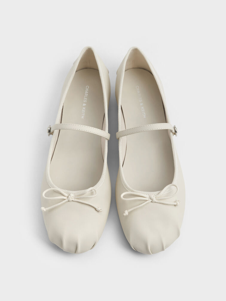 Emiko Bow Mary Jane Flats, Chalk, hi-res