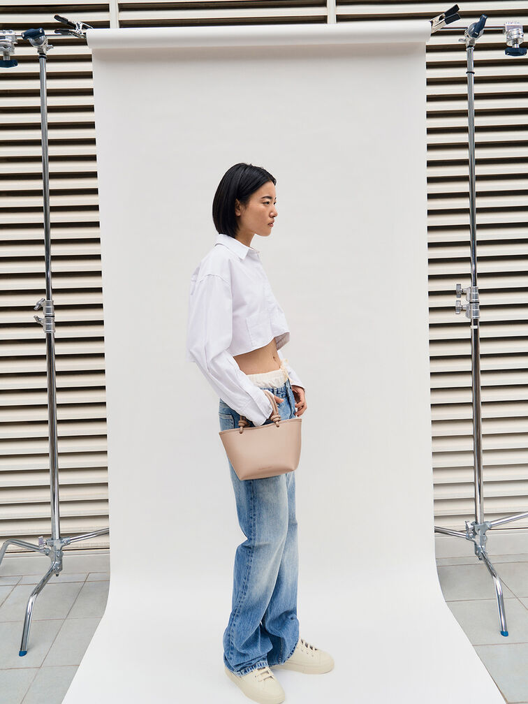 Sabine Knotted-Handle Tote Bag, Taupe, hi-res