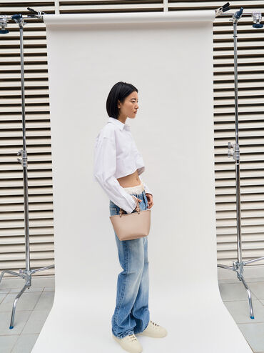 Sabine Knotted-Handle Tote Bag, Taupe, hi-res