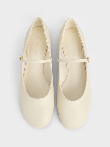 Gertrude Round-Toe Mary Janes, Chalk, hi-res