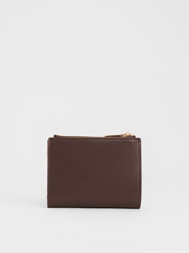 Midori Geometric Top-Zip Wallet, Espresso Brown, hi-res