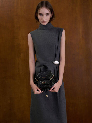 Aubrielle Quilted Backpack, Black, hi-res