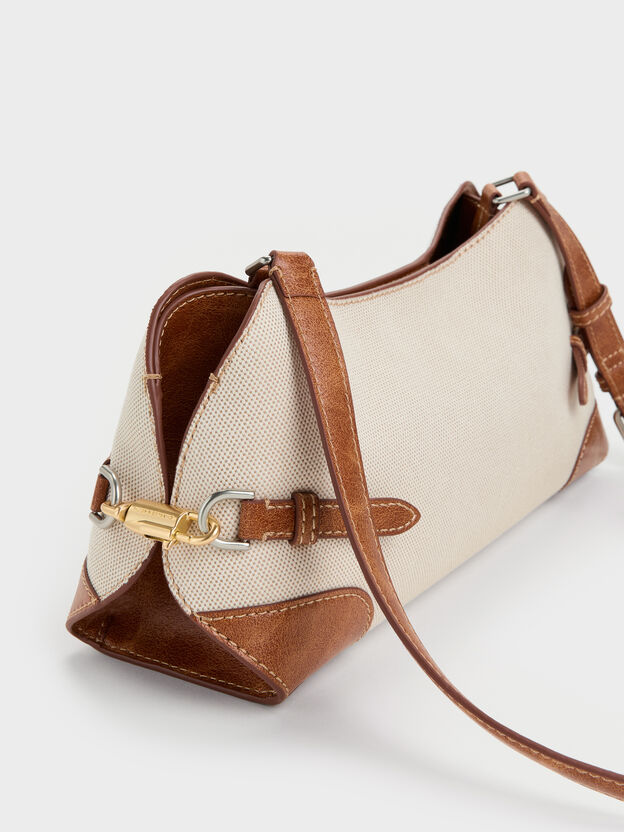Delfina Canvas Chain Side-Belt Shoulder Bag, Multi, hi-res