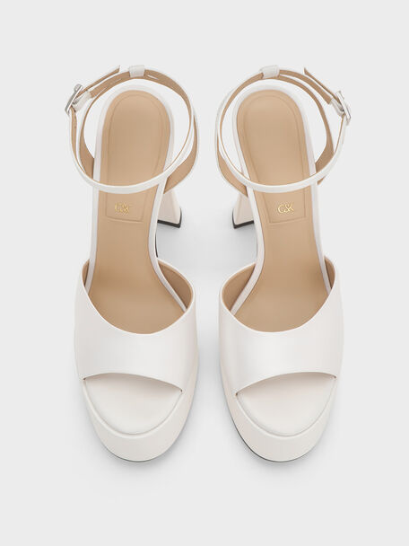 Michelle Platform Sandals, White, hi-res