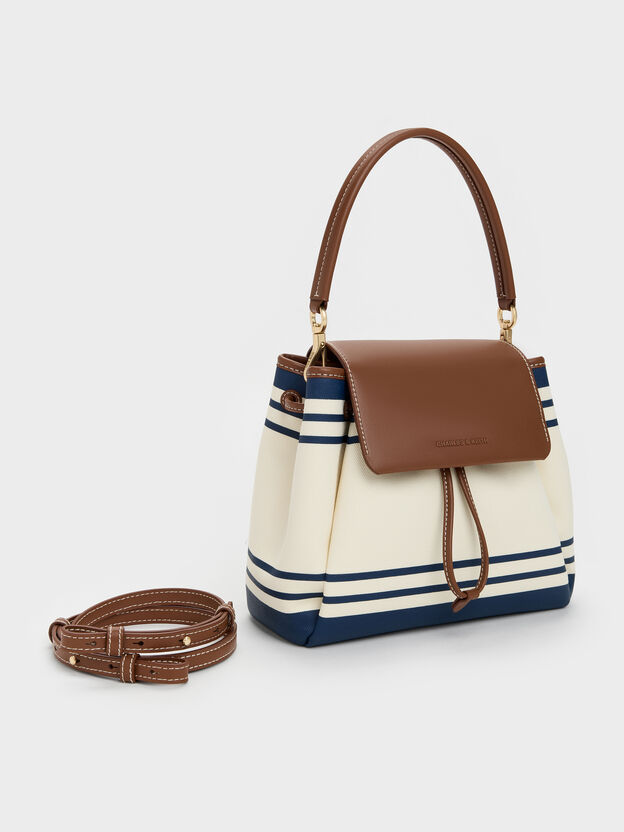 Hanya Canvas Striped Top-Handle Backpack, Multi, hi-res