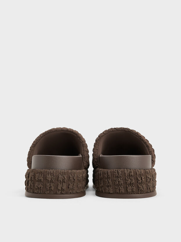 Loren Textured Platform Sandals, Dark Brown, hi-res
