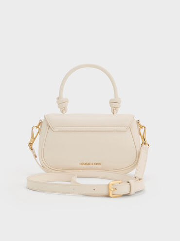 Sammie Knotted-Handle Front-Flap Bag, Cream, hi-res