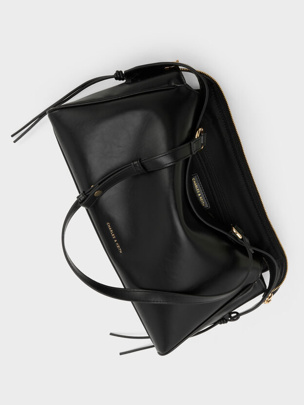 Haylen Braided-Charm Tote Bag, Black, hi-res