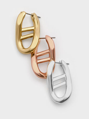 Nyra Sculptural Drop Earrings, Rose Gold, hi-res