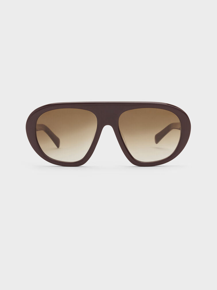 Ramone Aviator Sunglasses, Espresso Brown, hi-res