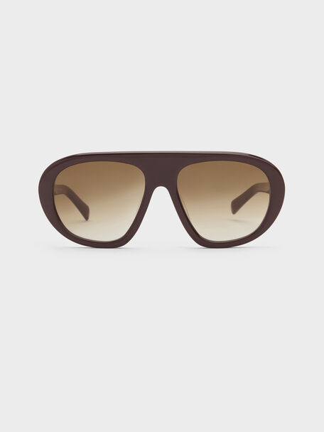 Ramone Aviator Sunglasses, Espresso Brown, hi-res