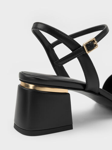 Sylva Block-Heel Sandals, Black, hi-res