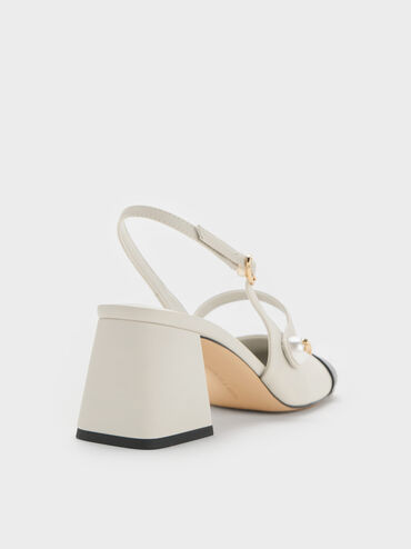 Aeryn Pearl-Embellished Slingback Pumps, Chalk, hi-res