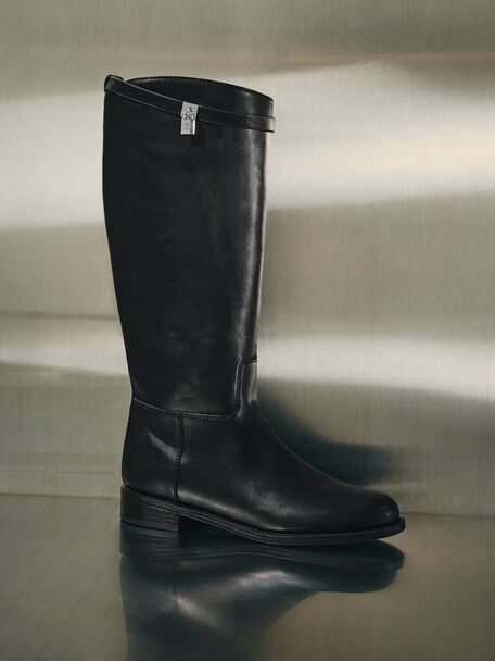 Griselda Knee-High Boots, Black, hi-res