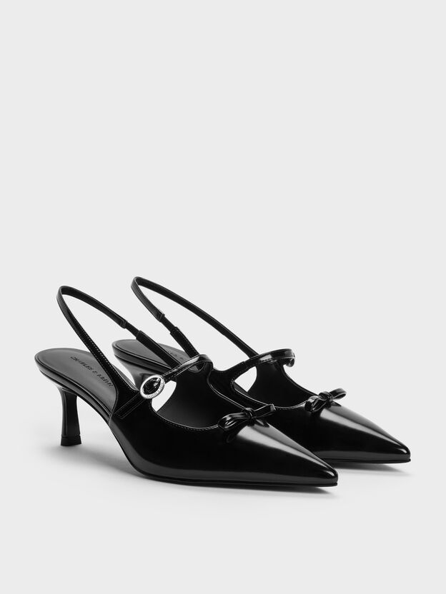 Sonali Bow Slingback Pumps, Black Box, hi-res