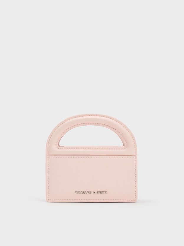 Reese Bow Top Handle Wristlet, Soft Pink, hi-res
