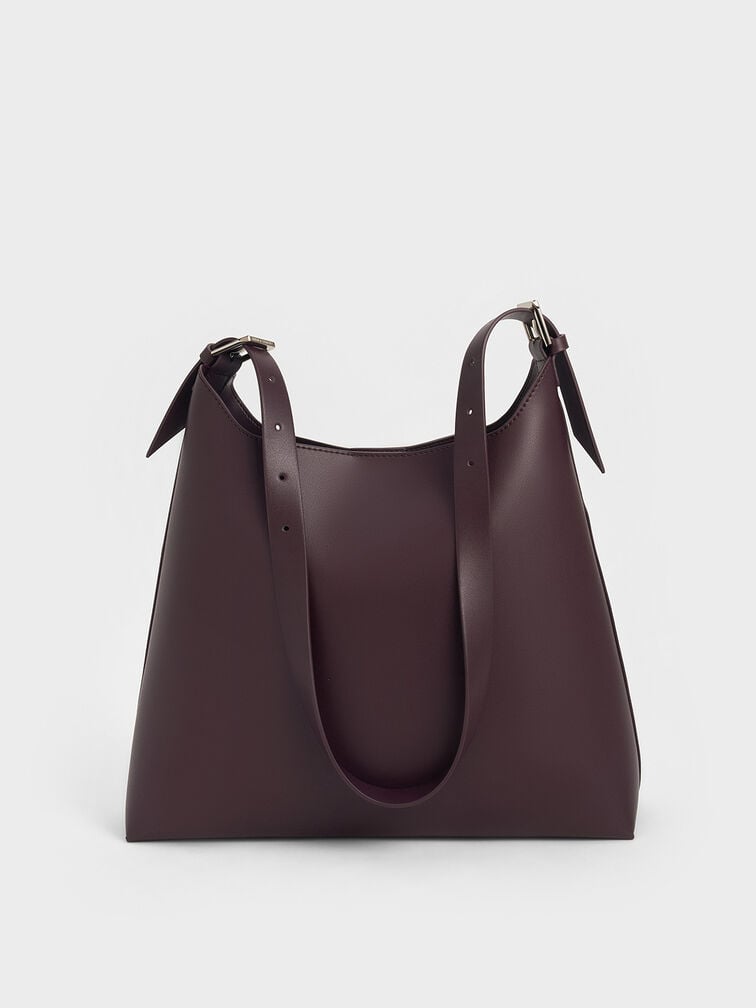 Hertha Trapeze Slouchy Hobo Bag, Burgundy Hertha Trapeze Slouchy Hobo Bag, Burgundy, hi-res