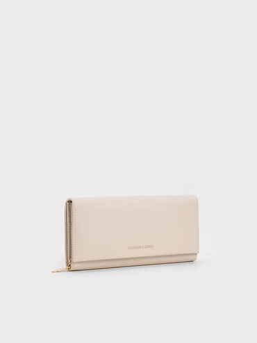 Muriel Front Flap Long Wallet, Oat, hi-res