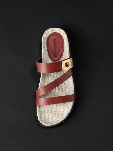 Aelin Canvas Metallic-Buckle Strappy Sandals, Multi, hi-res