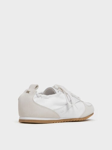Jace Recycled Leather Sneakers, White, hi-res
