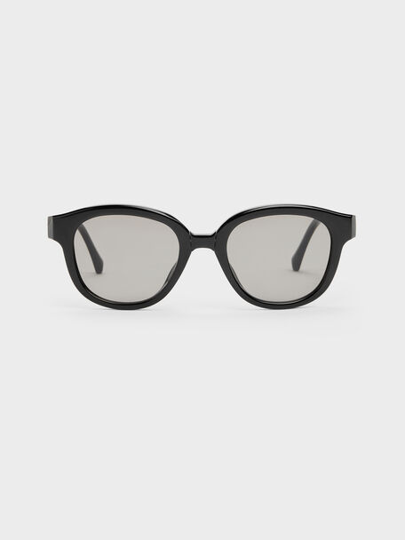 Brea Round Sunglasses, Black, hi-res
