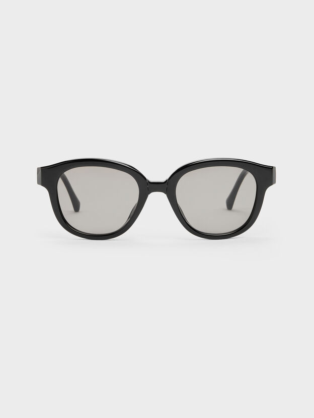Brea Round Sunglasses, Black, hi-res