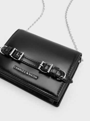 Sloane Chain-Handle Wallet, Noir, hi-res