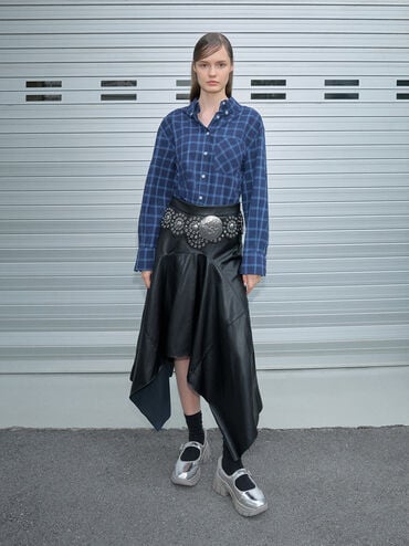 Yunna Metallic Leather & Recycled Fabric Mary Jane Sneakers, Silver, hi-res