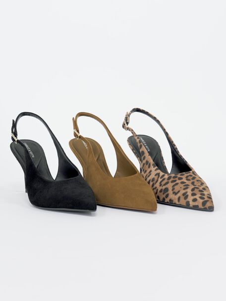 Emelia Faux Suede Slingback Pumps, Camel, hi-res