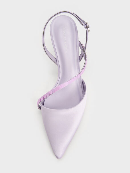 Briella Sequinned Slingback Pumps, Lilac, hi-res