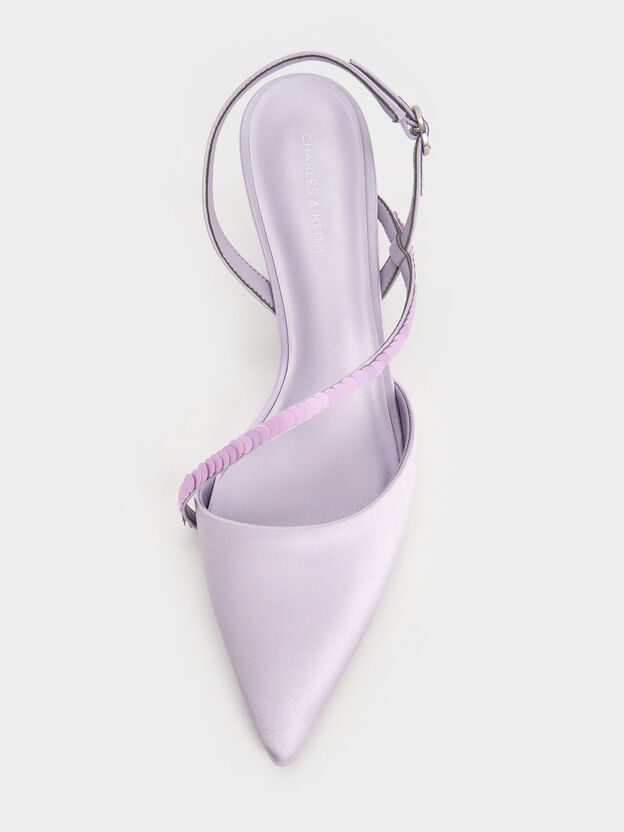 Briella Sequinned Slingback Pumps, Lilac, hi-res