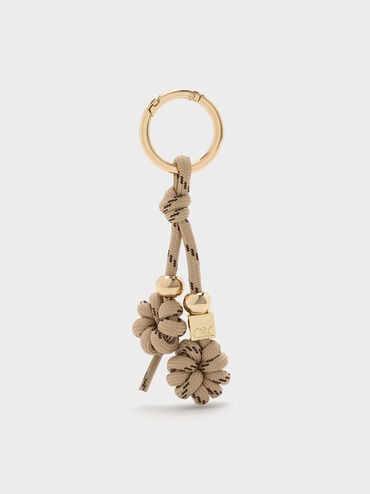 Knotted-Flower Charm, Beige, hi-res