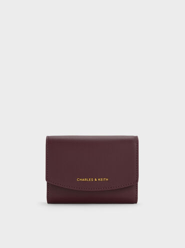 Briony Curved Flap Wallet, Wineberry Red, hi-res