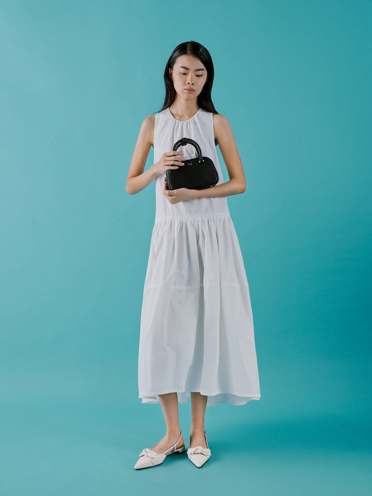 Leather Bowling Bag, Black, hi-res